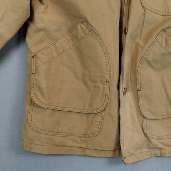 LL Bean Womens Field Winter Coat Canvas Vintage Chore Jacket Wool Linner Size L - Picture 4 of 16